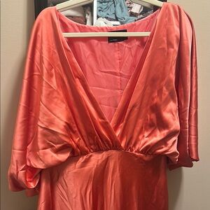 Elegant Coral Satin Gown